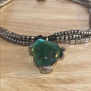 UNO de 50 Green and Silver Necklace with Handcrafted Elegance